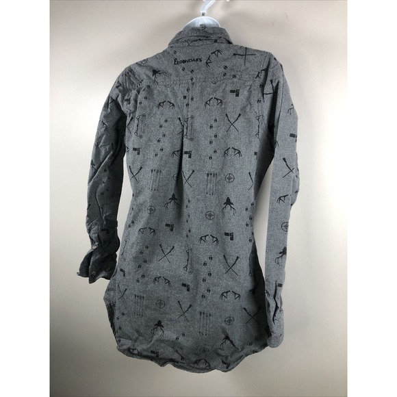Legendary White Tails Women's Long Sleeve Flannel Tunic Top Gray XS - Picture 10 of 16